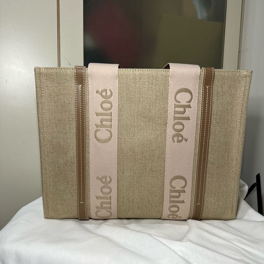 Chloe Woody Tote Medium 蒄依托特包中號粉色-5