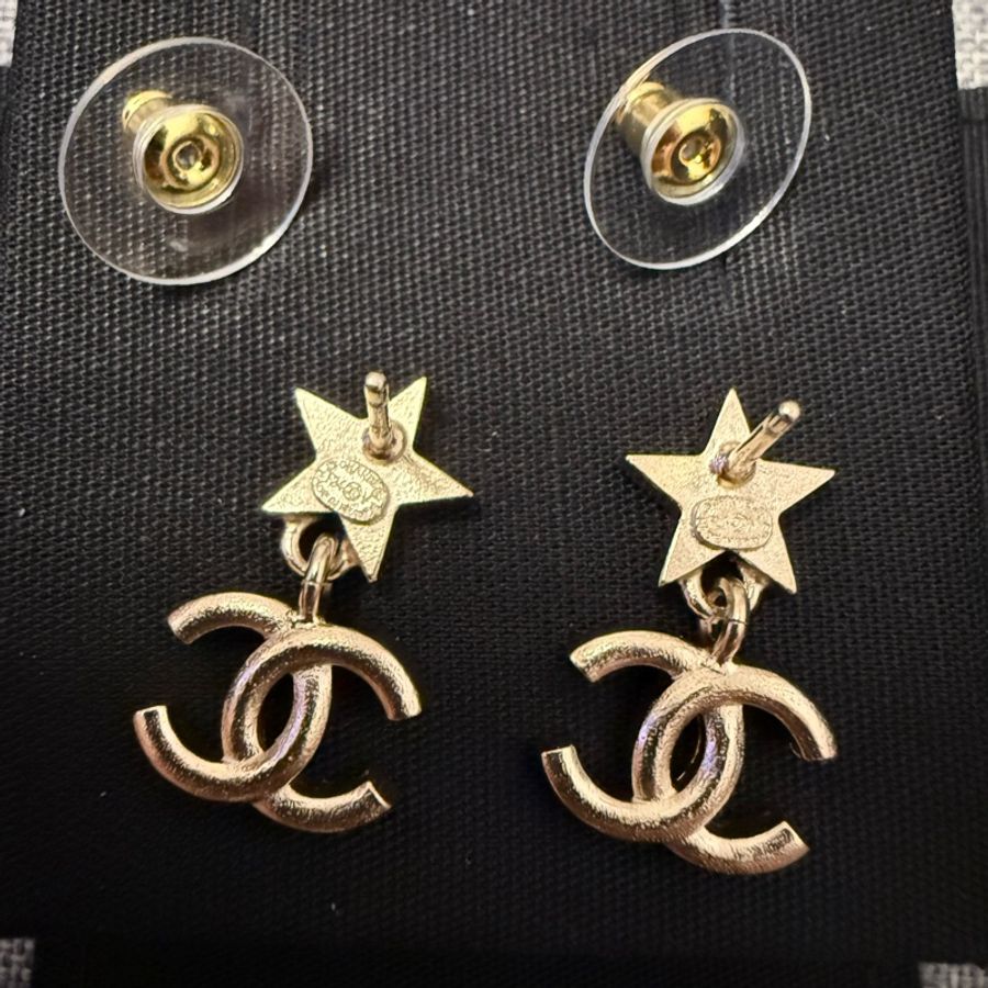Chanel CC star earrings 耳環 全新-2