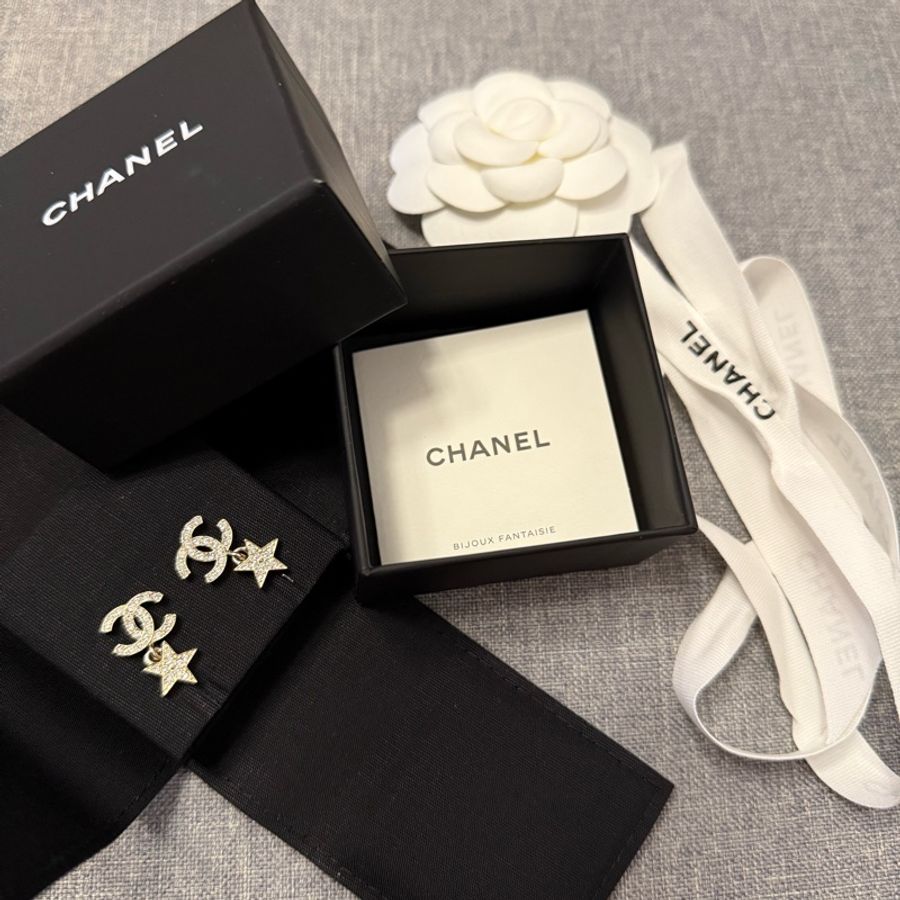 Chanel CC star earrings 耳環 全新-5