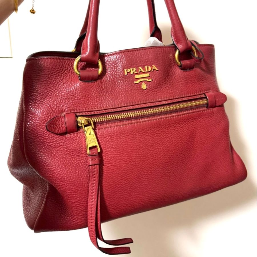 PRADA 普拉達 醫生包 手提方包 肩背包 荔枝紋 側背包-14