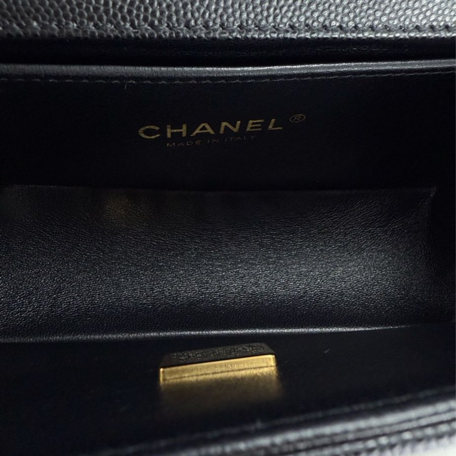 CHANEL 香奈兒 BOY Chanel Leboy20 經典菱格紋 小號 黑荔枝牛皮 金鍊-16