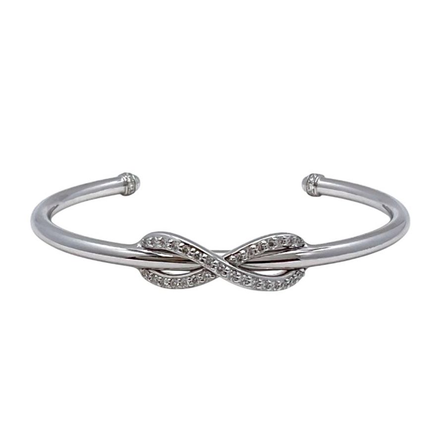 Tiffany & Co. 蒂芙尼 Infinity 18K 白金 鑽石 手鐲-0