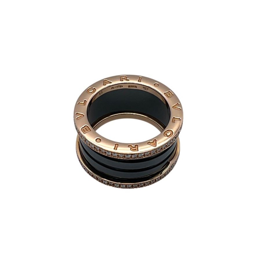 BVLGARI 寶格麗 B.zero1 玫瑰金 陶瓷 鑽石 戒指-2