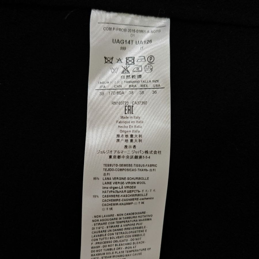 Armani 阿瑪尼 黑色羊絨斗篷大衣-3