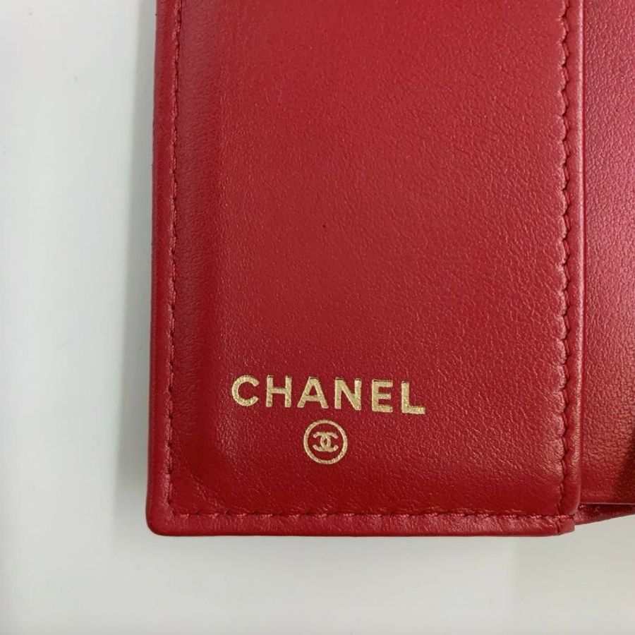 【MIZU水水】CHANEL 雙C Matelasse Trifold 30s 小羊皮黑皮夾 金色-3