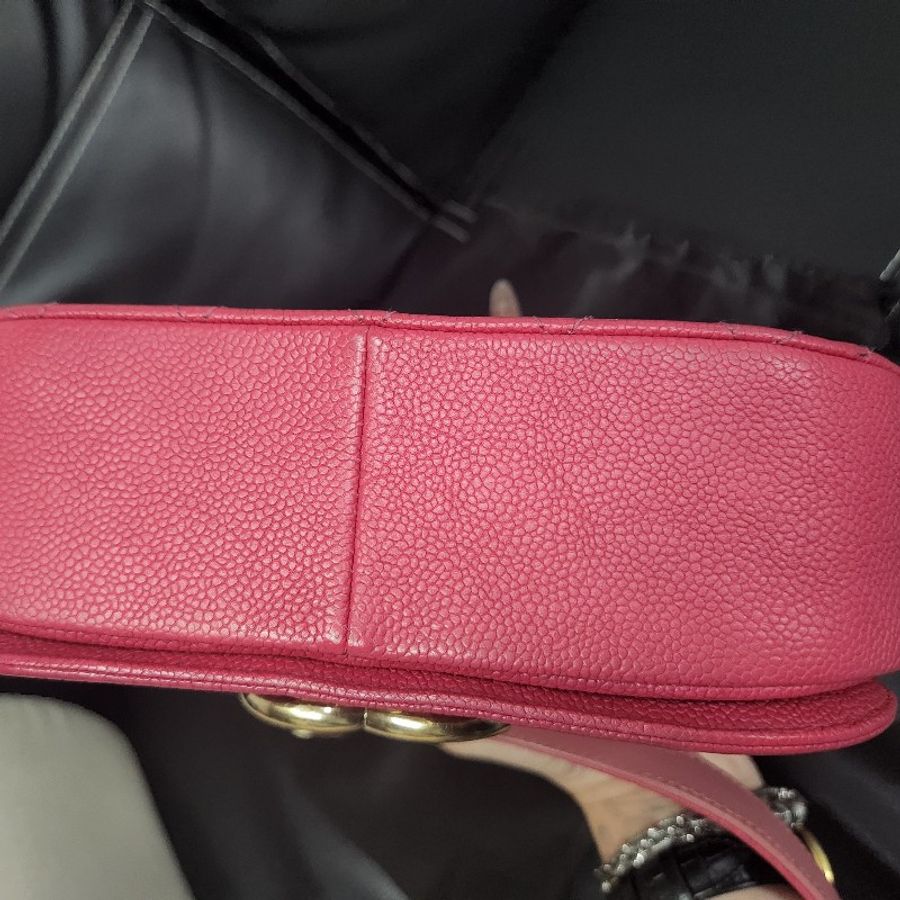 CHANEL cuba handle荔枝牛漸層皮穿鏈肩背包-9