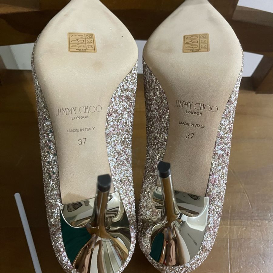 Jimmy Choo Romy Degrade Glitter 85mm Pump, Rose 玫瑰粉色經典兩片高跟鞋-9