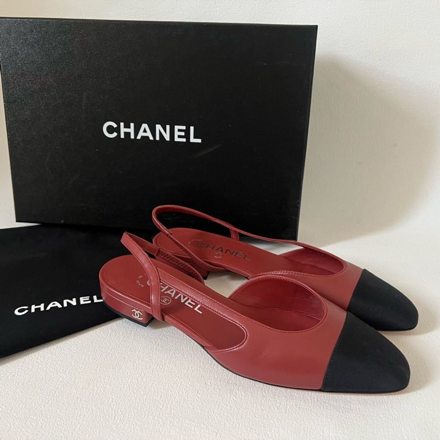 Chanel sling back flat shoes-0