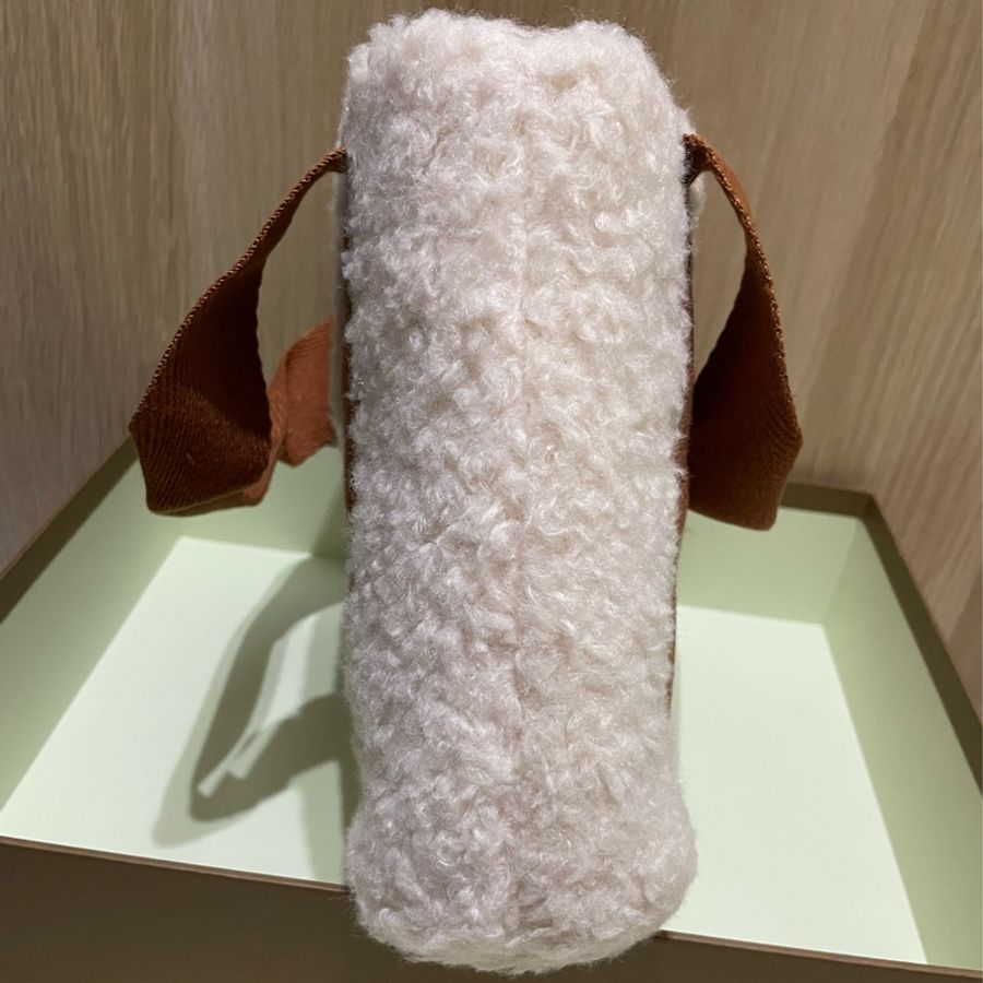 Chloe 經典品牌LOGO泰迪絨毛手提/肩背包(焦糖)-2
