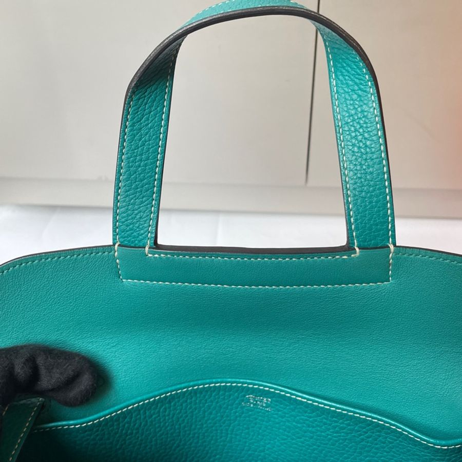 Hermes Halzan孔雀藍五用包 31公分-5