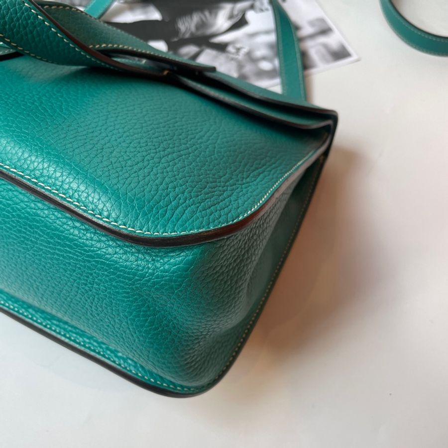 Hermes Halzan孔雀藍五用包 31公分-9