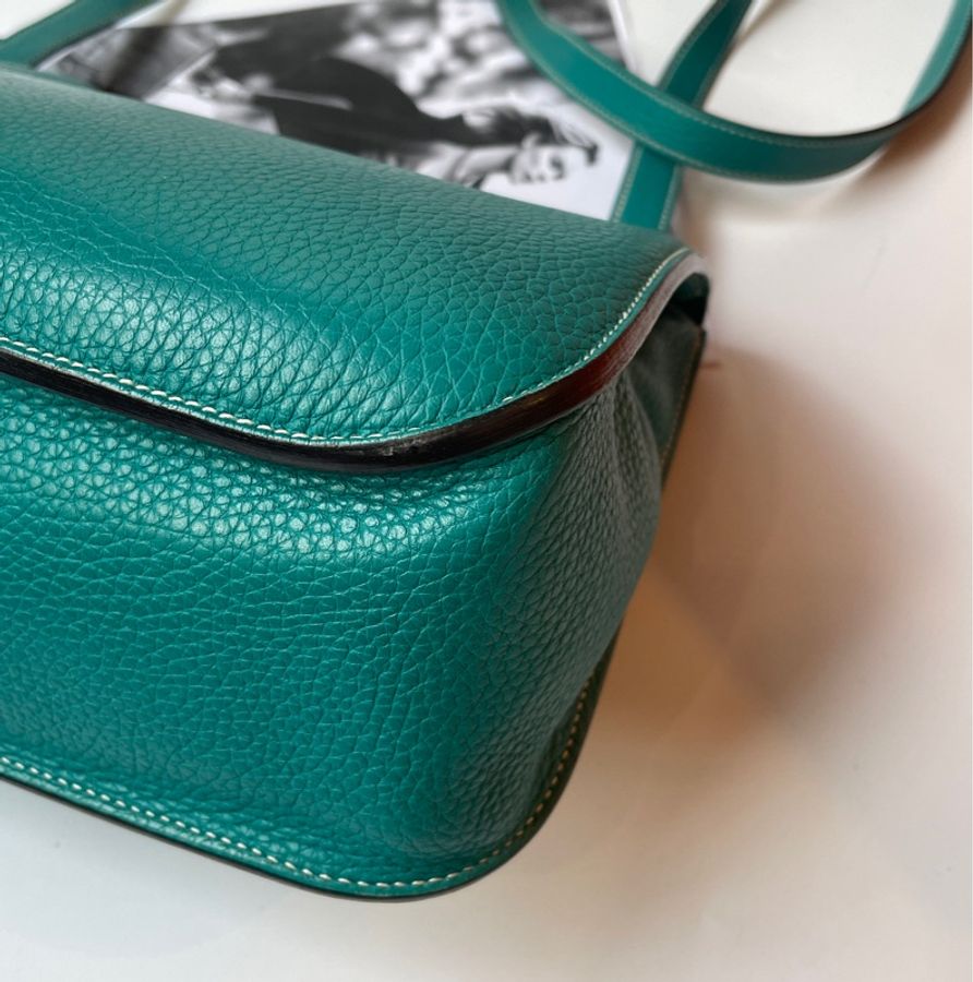 Hermes Halzan孔雀藍五用包 31公分-12