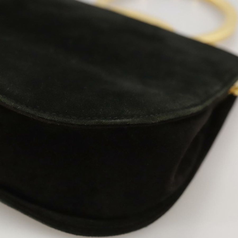 【日本直送】Salvatore Ferragamo Gancini 手提包 麂皮 2way 黑色 金色 Auth 101932-15