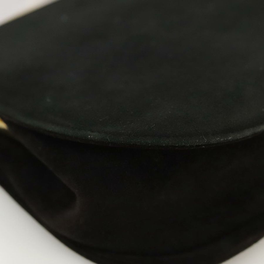 【日本直送】Salvatore Ferragamo Gancini 手提包 麂皮 2way 黑色 金色 Auth 101932-16