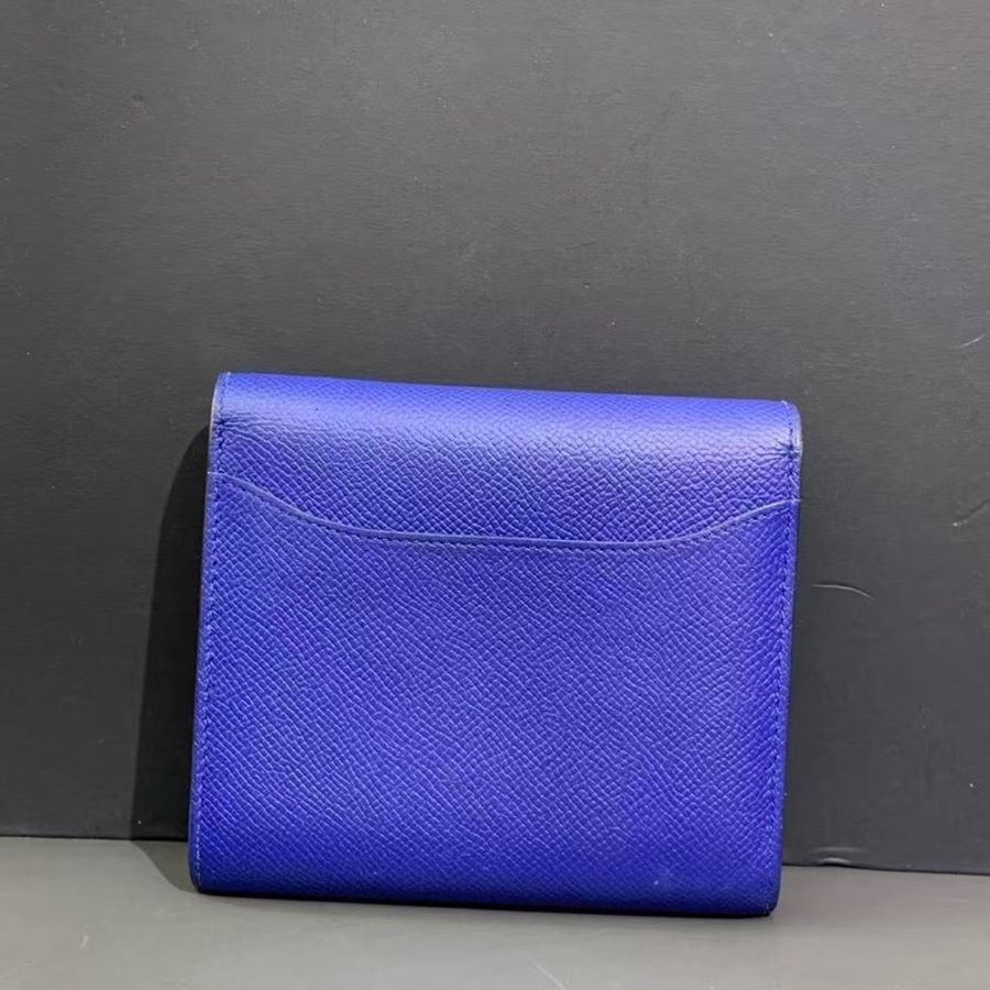 Hermes愛馬仕Constance康康短版皮夾電光藍Epsom皮銀扣X刻-1