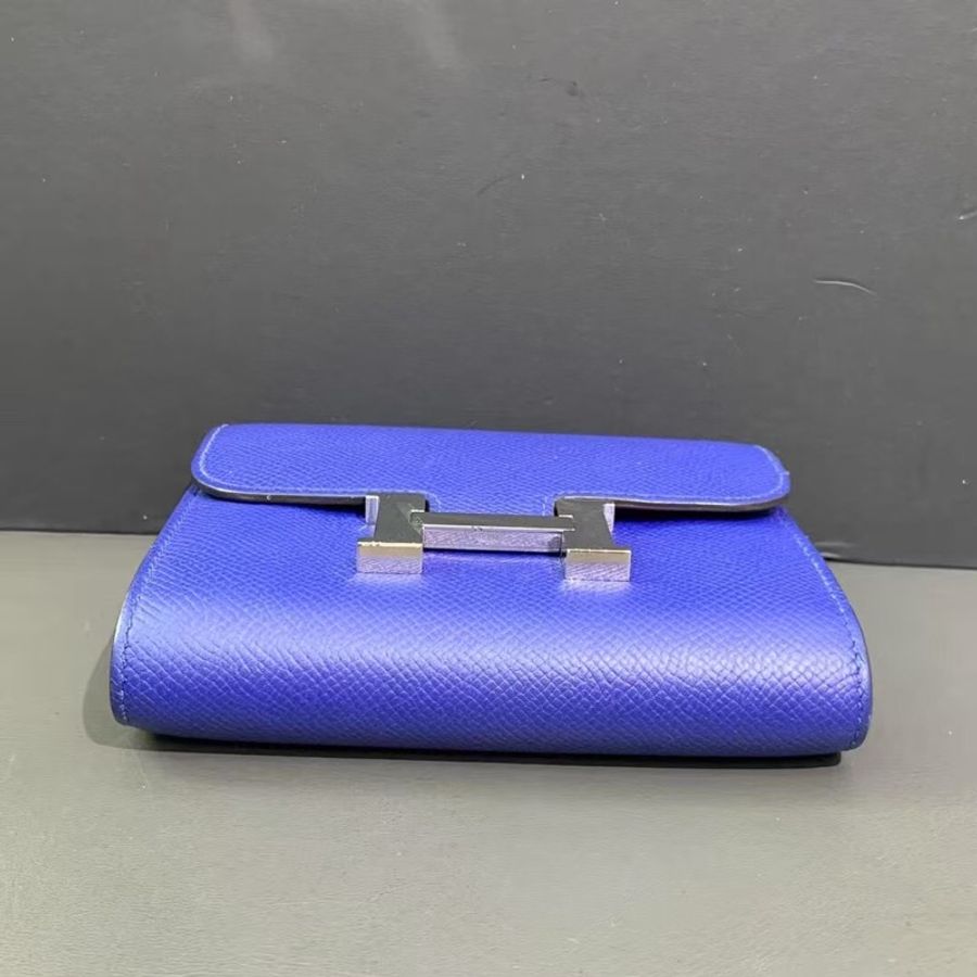 Hermes愛馬仕Constance康康短版皮夾電光藍Epsom皮銀扣X刻-3