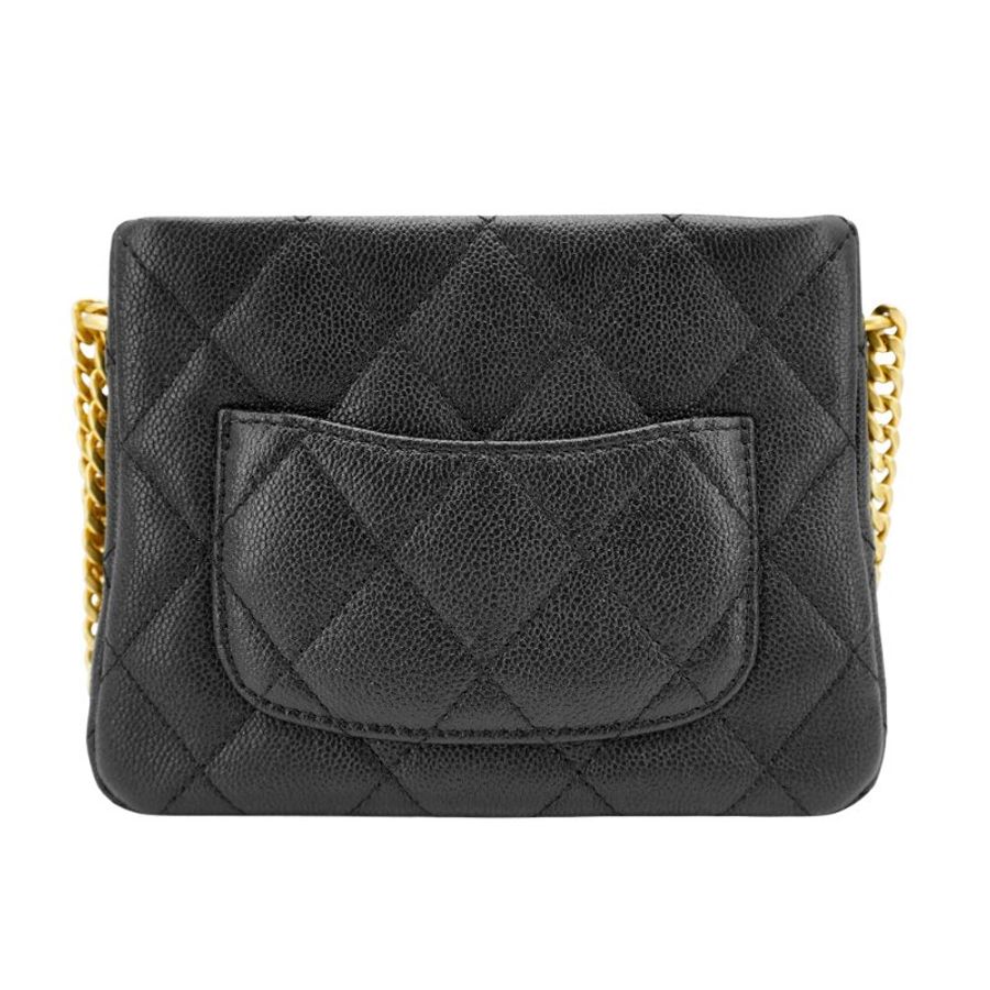Chanel Hobo 粒紋牛皮金釦愛心調節斜背包(AS3830-黑)-2