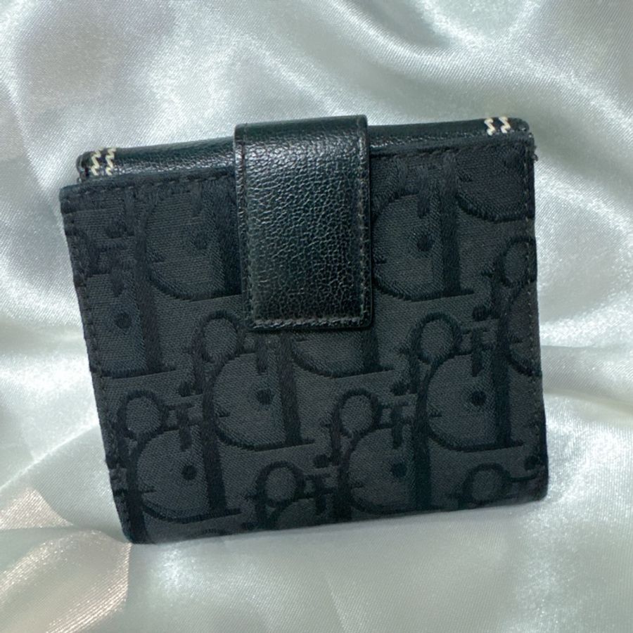 Christian Dior Saddle Flap Leather Wallet 牛皮拼老花兩摺多卡位實用性銀包-1