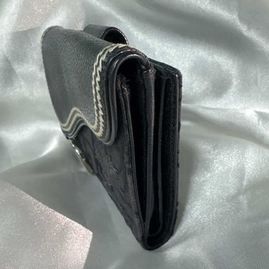 Christian Dior Saddle Flap Leather Wallet 牛皮拼老花兩摺多卡位實用性銀包-2