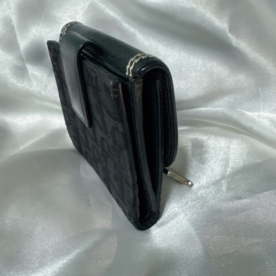 Christian Dior Saddle Flap Leather Wallet 牛皮拼老花兩摺多卡位實用性銀包-3