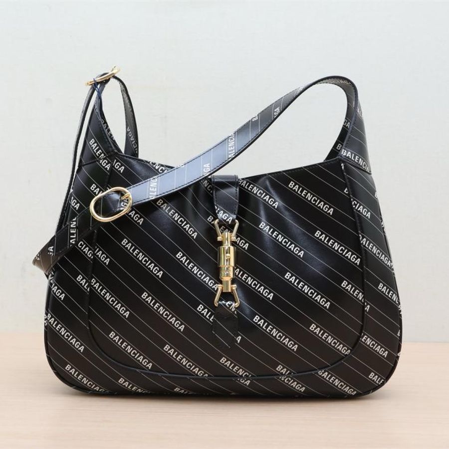 GUCCI(古馳) Jackie 1961 中號 巴黎世家聯名款 黑白 金扣-0