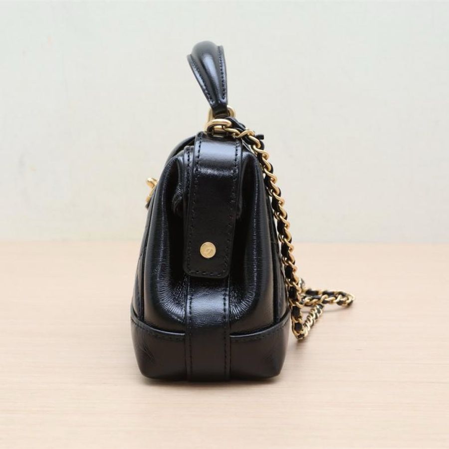 CHANEL(香奈兒) 24A 醫生包 小號 19.5cm 黑色 晶片開 金扣-1
