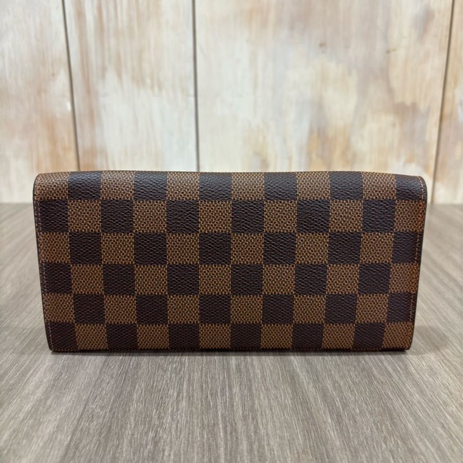 LV N63093 咖啡 棋盤 格紋 信用卡夾 相片夾 零錢包 三合一 發財包 長夾-2
