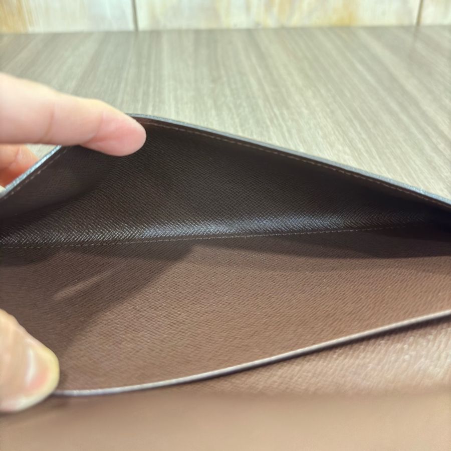 LV N63093 咖啡 棋盤 格紋 信用卡夾 相片夾 零錢包 三合一 發財包 長夾-18