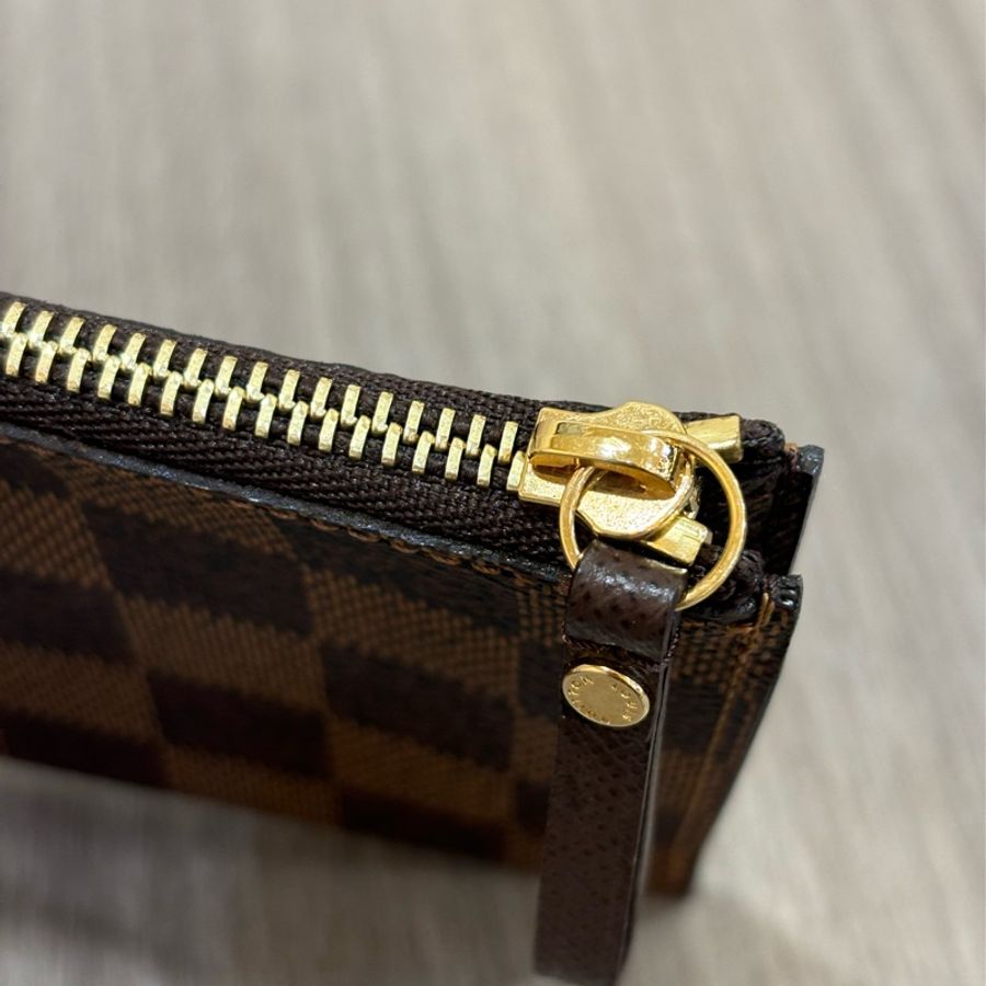 LV N63093 咖啡 棋盤 格紋 信用卡夾 相片夾 零錢包 三合一 發財包 長夾-24