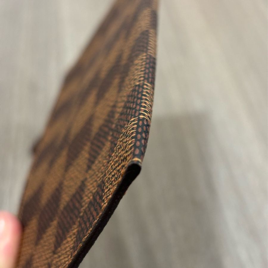 LV N63093 咖啡 棋盤 格紋 信用卡夾 相片夾 零錢包 三合一 發財包 長夾-25