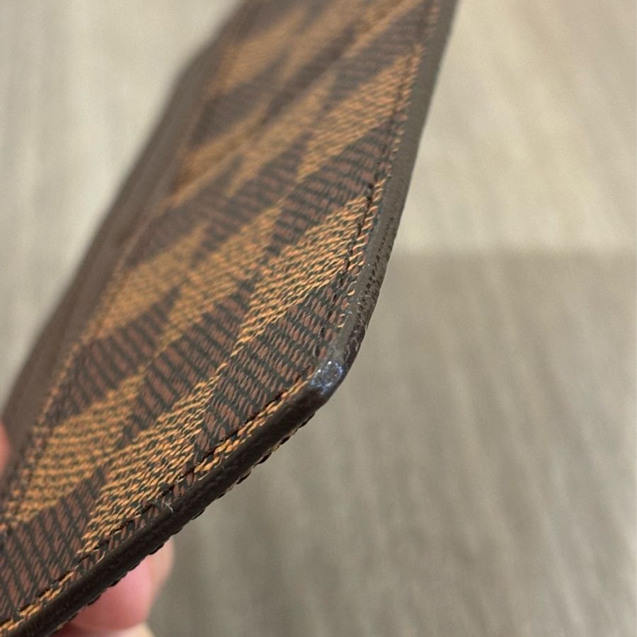 LV N63093 咖啡 棋盤 格紋 信用卡夾 相片夾 零錢包 三合一 發財包 長夾-31