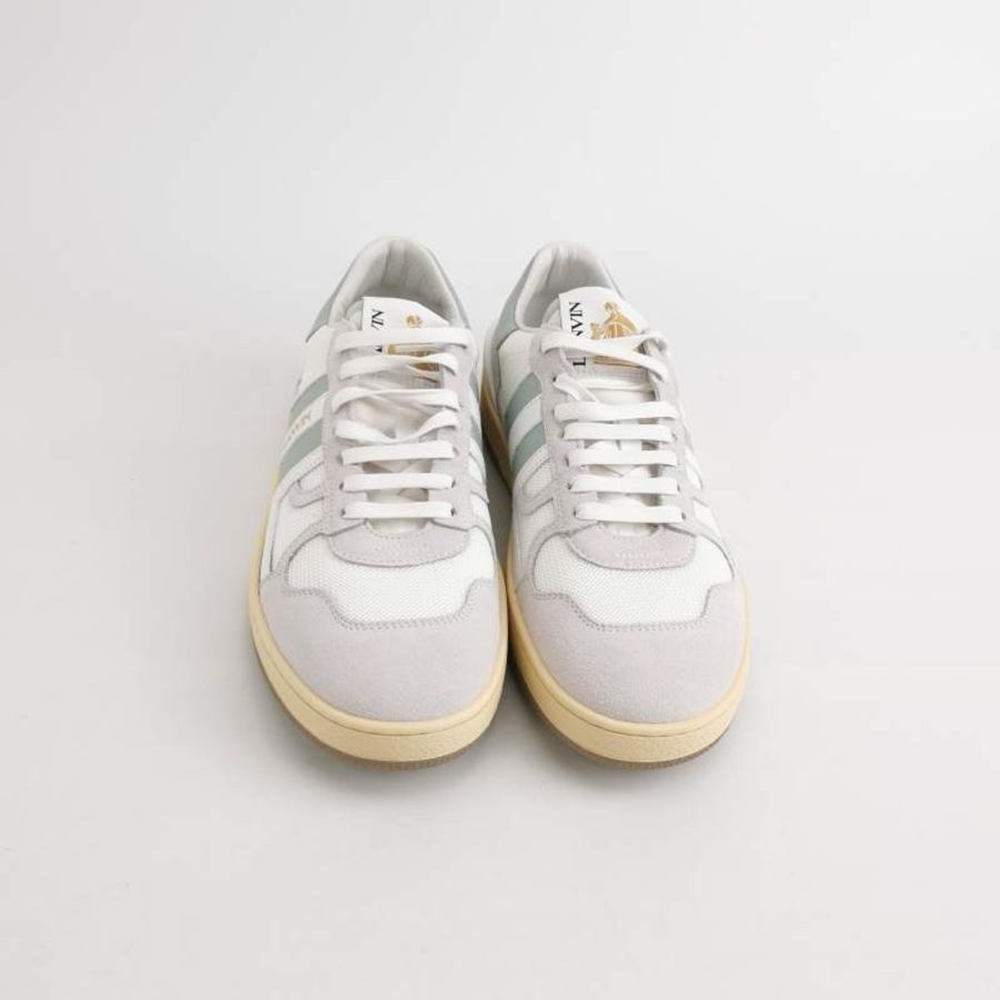 Lanvin Clay翻毛皮牛皮網面拼皮拼色字母logo休閒鞋38碼-1