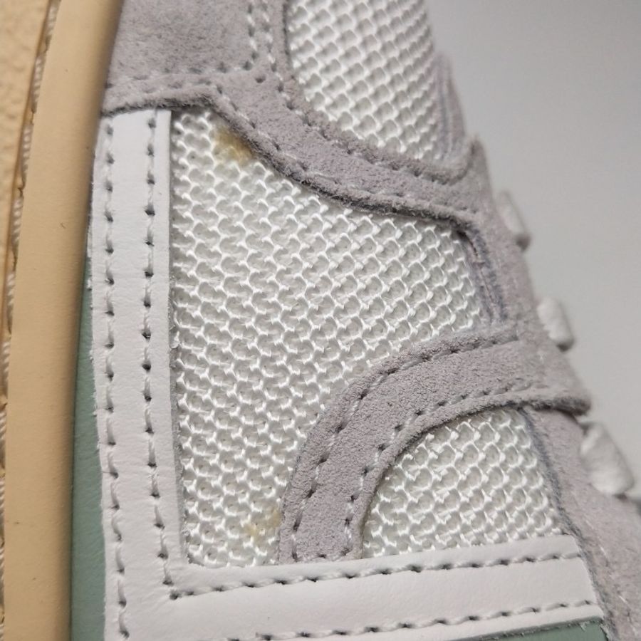 Lanvin Clay翻毛皮牛皮網面拼皮拼色字母logo休閒鞋38碼-5