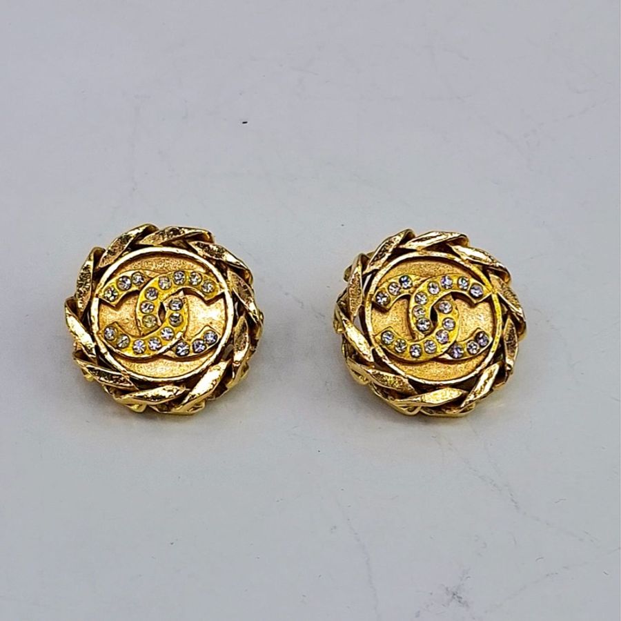 Vintage Chanel CC Logo Earrings-0