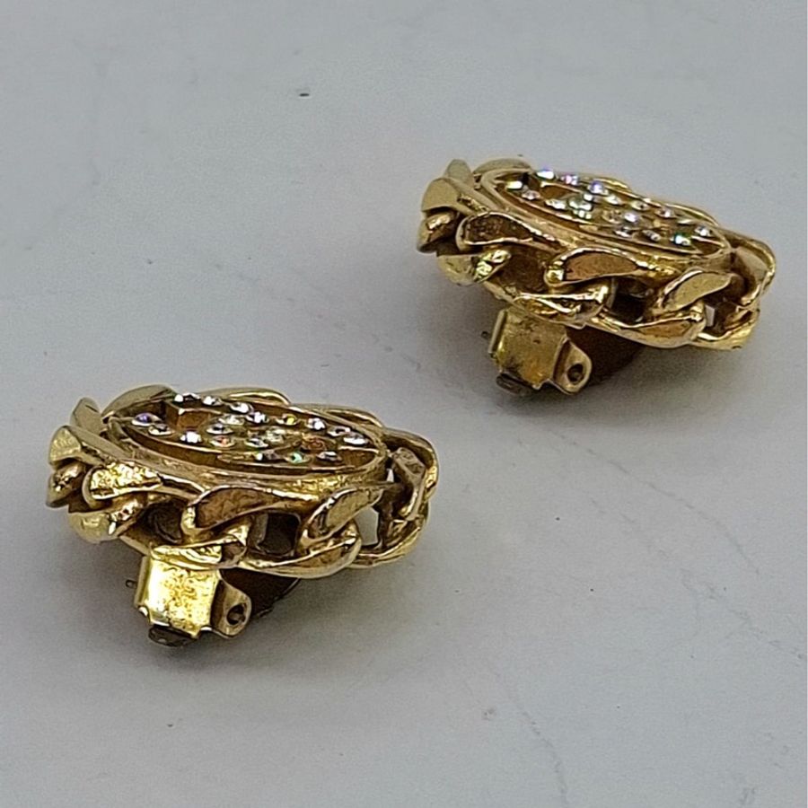Vintage Chanel CC Logo Earrings-6