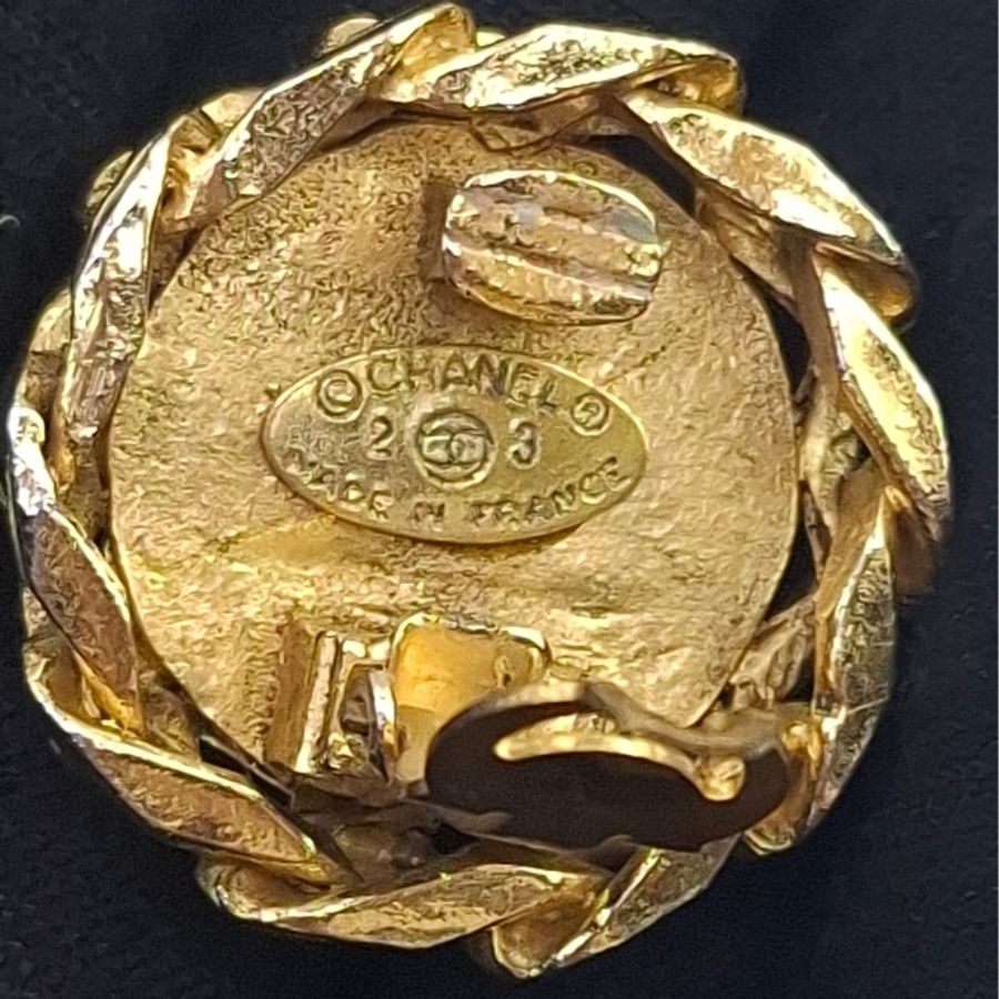 Vintage Chanel CC Logo Earrings-8