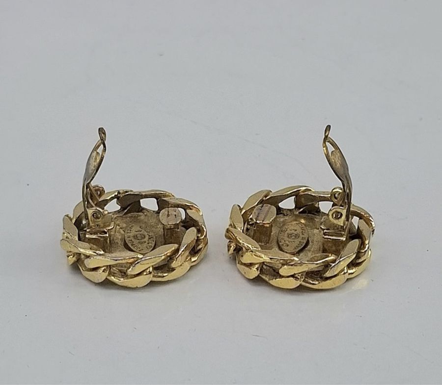 Vintage Chanel CC Logo Earrings-10