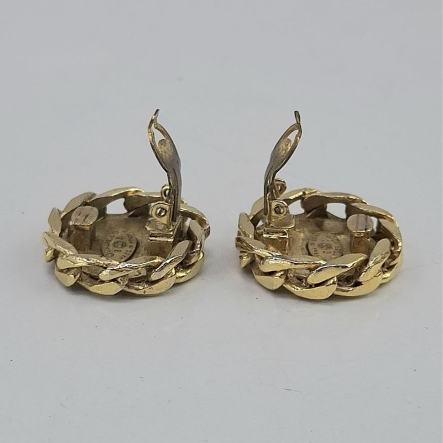 Vintage Chanel CC Logo Earrings-11