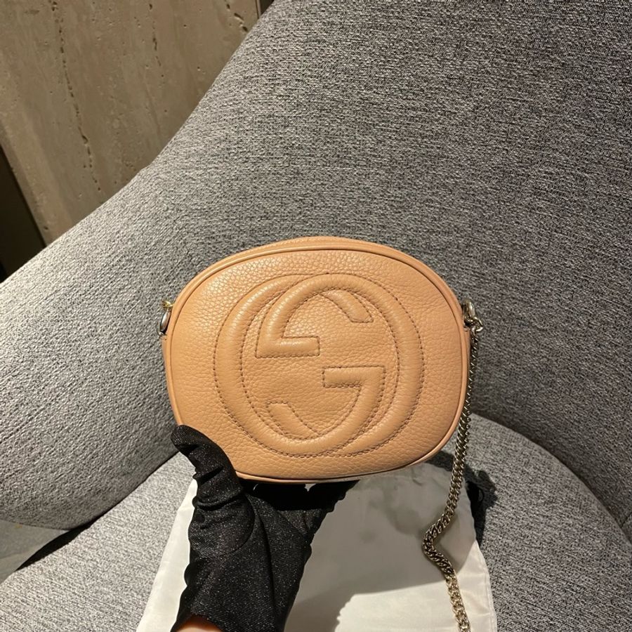 超便宜❤️ #gucci #奶茶色 #流蘇包 #圓餅包 #斜背包-4
