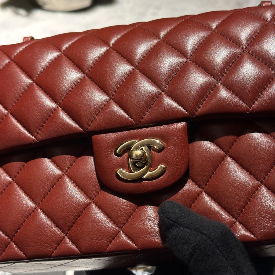 閒置品釋出💫Chanel Coco23稀有酒紅色金扣鏈條肩/斜背包❤️包況超美❤️🔥送禮自用兩相宜-3