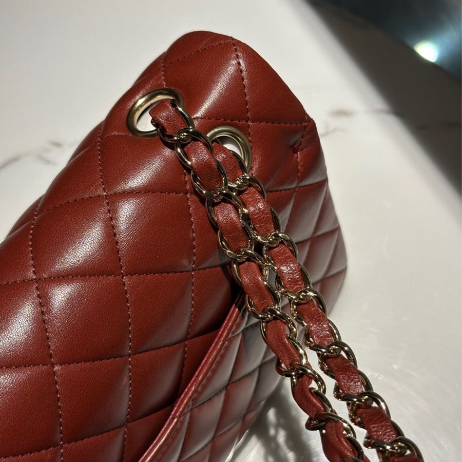 閒置品釋出💫Chanel Coco23稀有酒紅色金扣鏈條肩/斜背包❤️包況超美❤️🔥送禮自用兩相宜-64