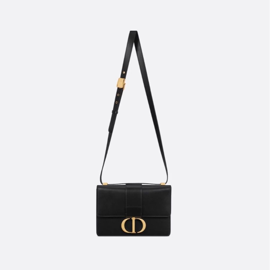 Dior 蒙田 30 montaigne 黑色 Box 小牛皮 金扣 斜背 手提 通勤包-0