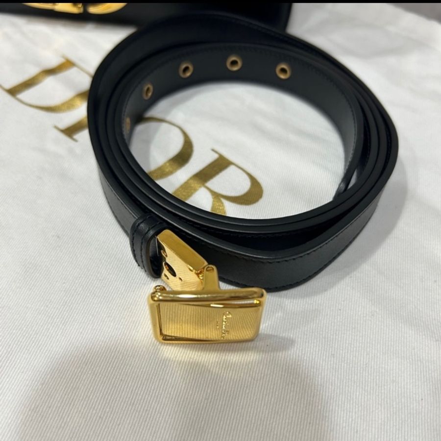 Dior 蒙田 30 montaigne 黑色 Box 小牛皮 金扣 斜背 手提 通勤包-13