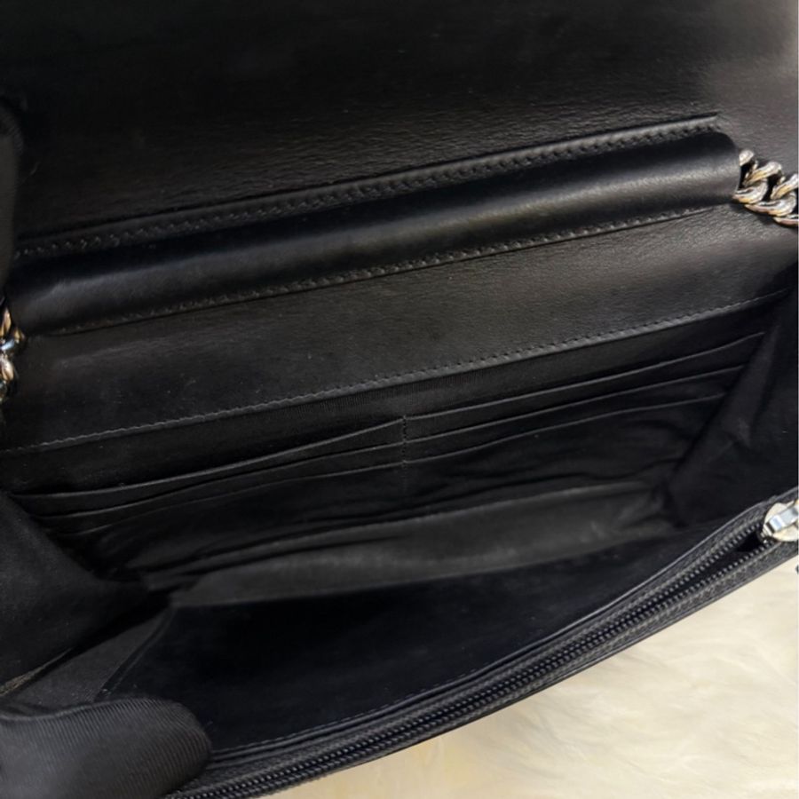 Chanel leboy黑銀荔枝皮woc鏈條包-3