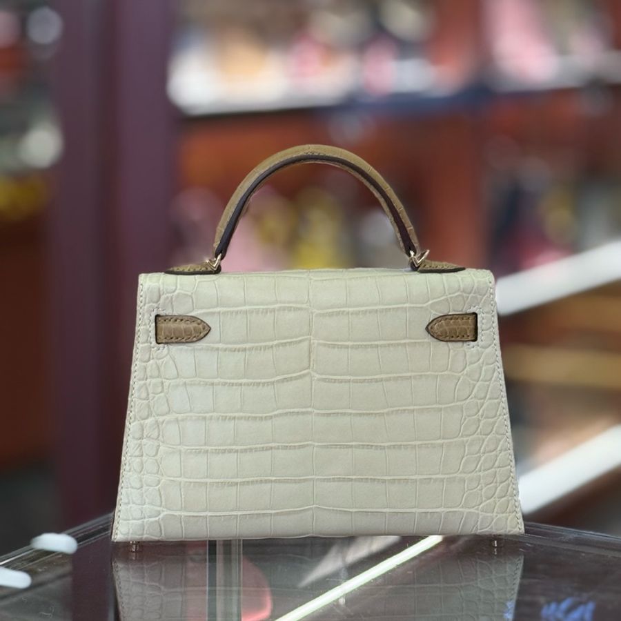全新Hermes Mini kelly2代 y1/H1 鱷魚-5
