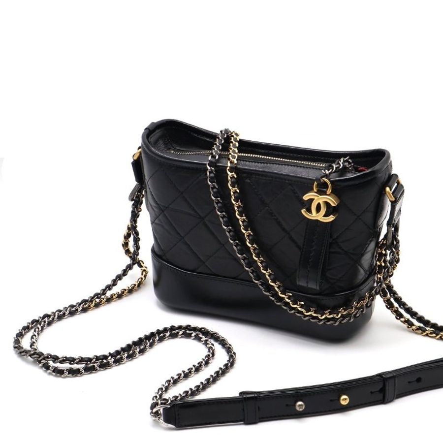 CHANEL 雙鍊條流浪包 - 小號黑-1