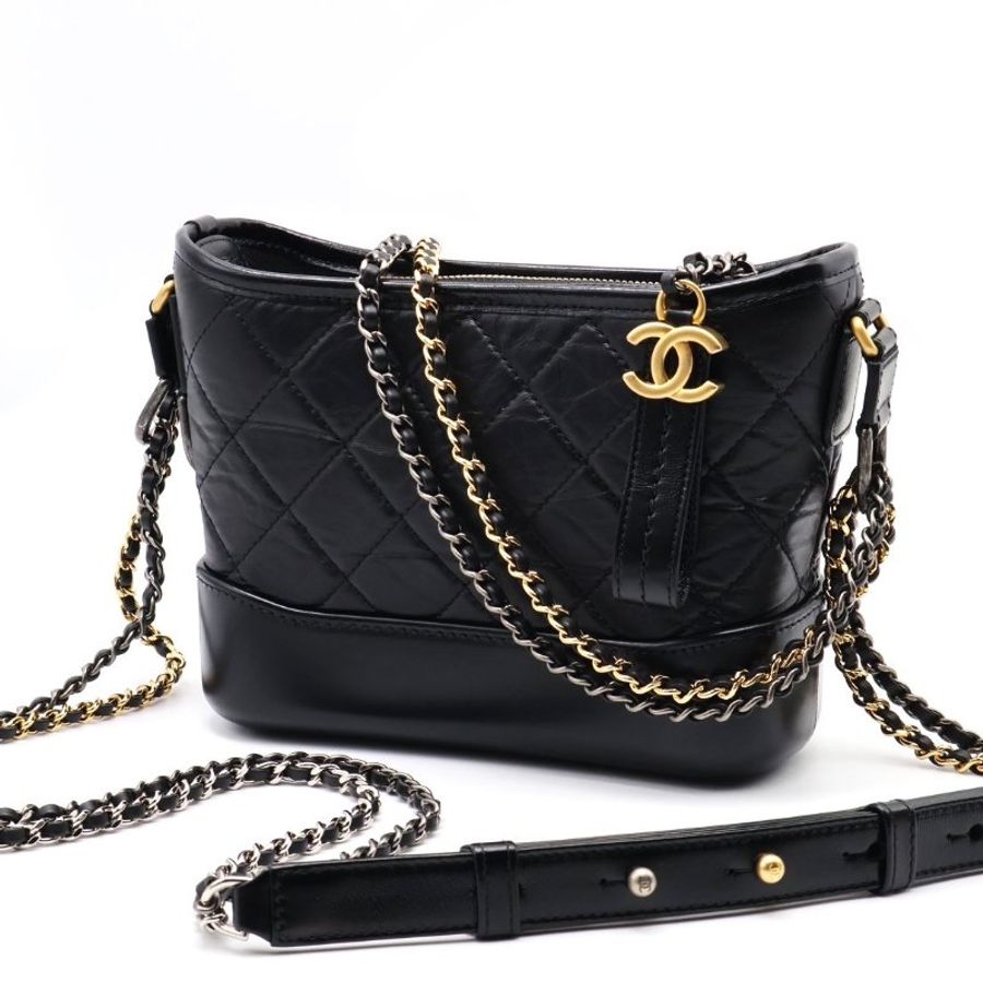 CHANEL 雙鍊條流浪包 - 小號黑-7