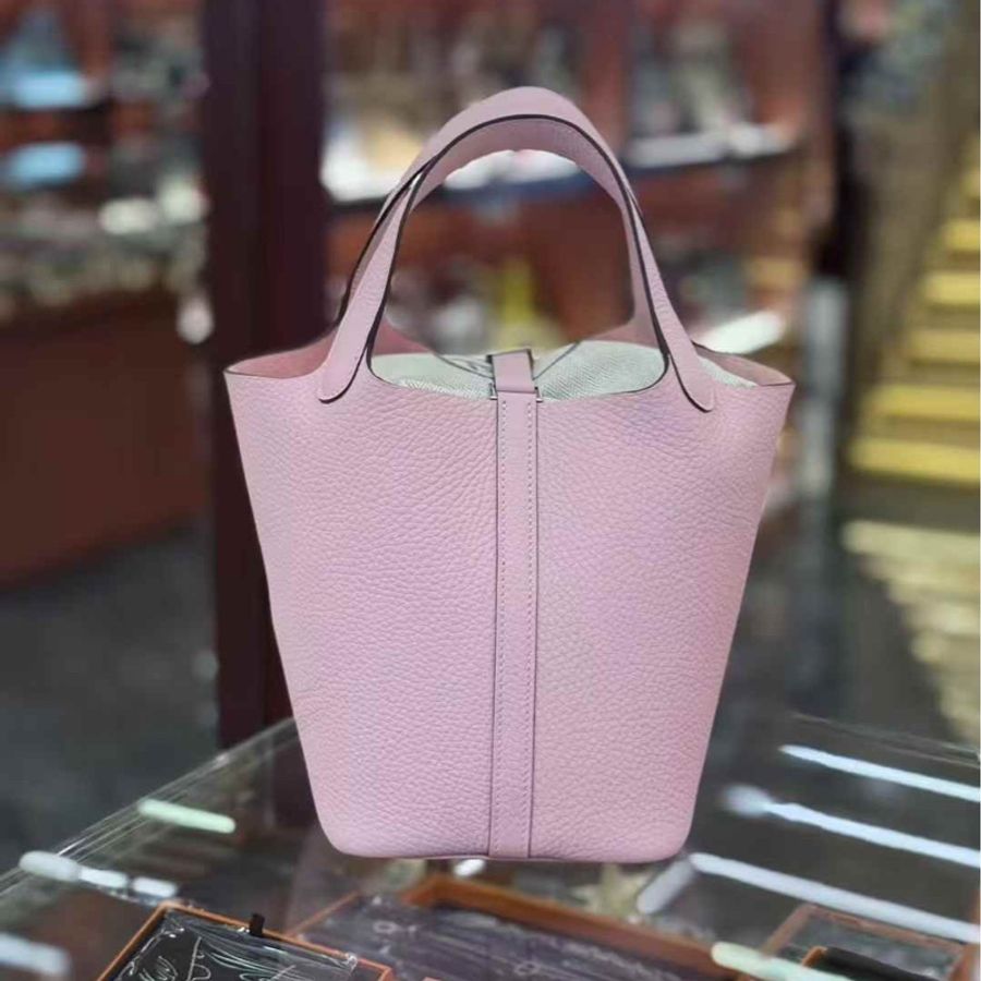 全新Hermes picotin 18 櫻花粉TC-2