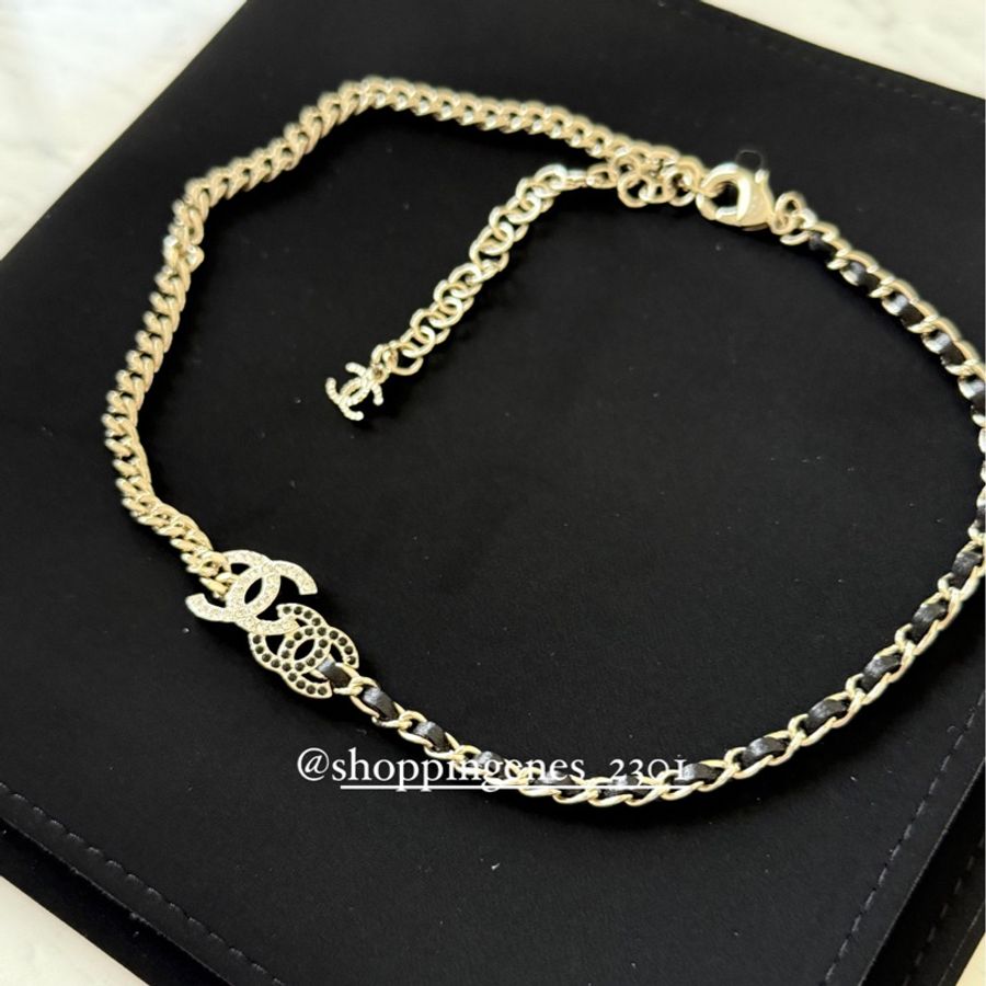 香奈兒 經典款皮穿鏈頸鏈 classic choker🧬預購-6