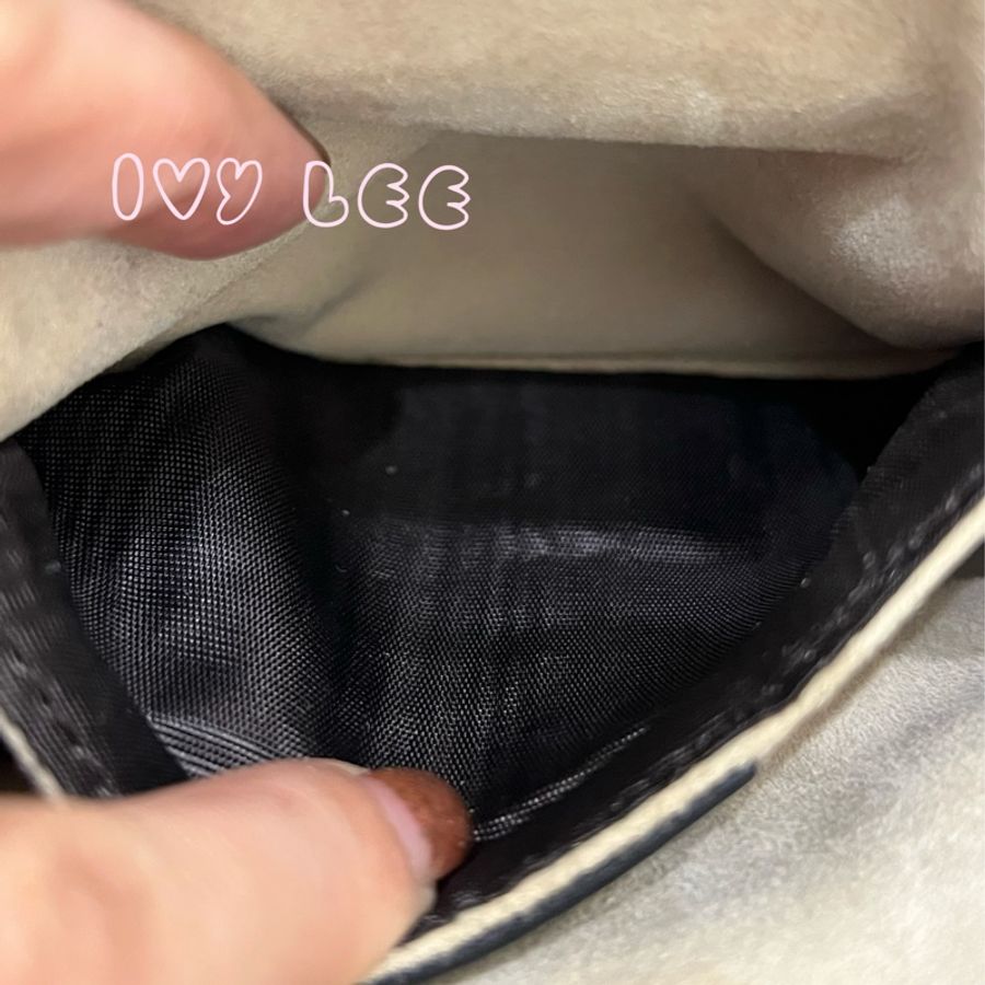 GUCCI 雙 G 細部金鏈條包 斜背包 肩背包 黑色皮革 可愛小包 251821 二手精品-7